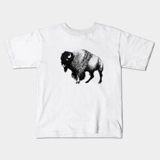 Buffalo Ink Bison Drawing Kids T-Shirt